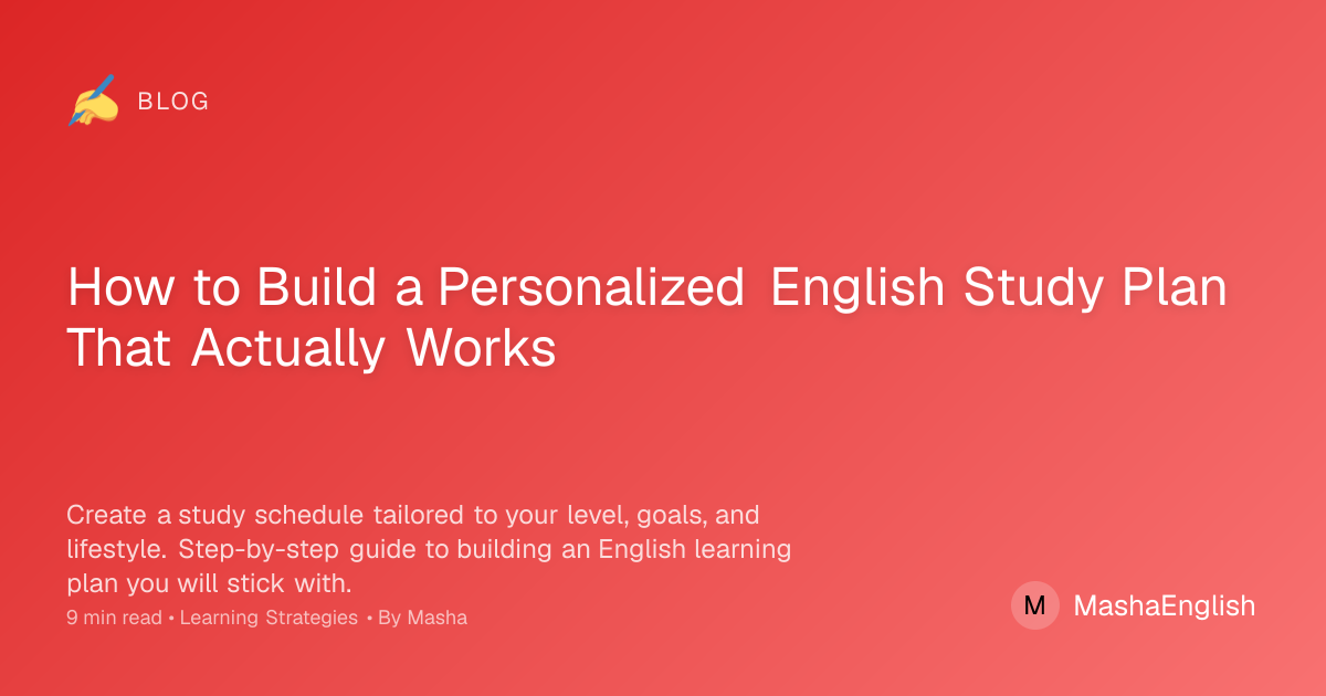 Build a Personalized English Study Plan - Step-by-Step Guide | Learn ...