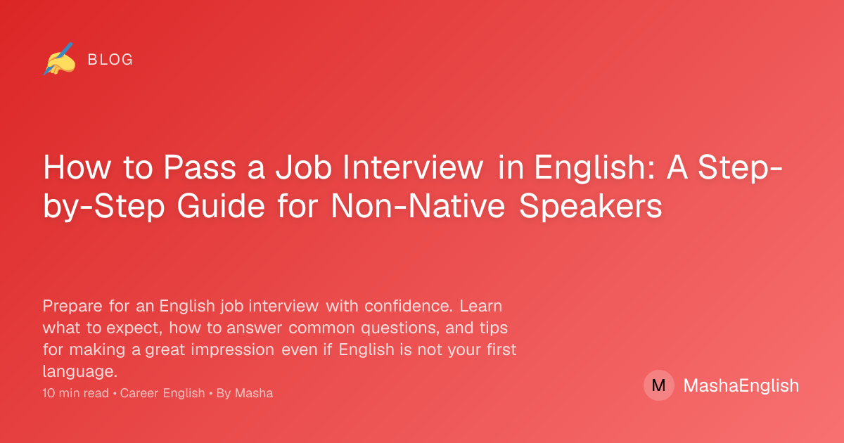 How to Pass a Job Interview in English - Guide for Non-Native Speakers ...