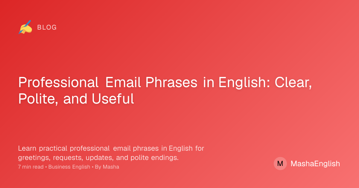 Professional Email Phrases in English | Clear and Polite Examples ...