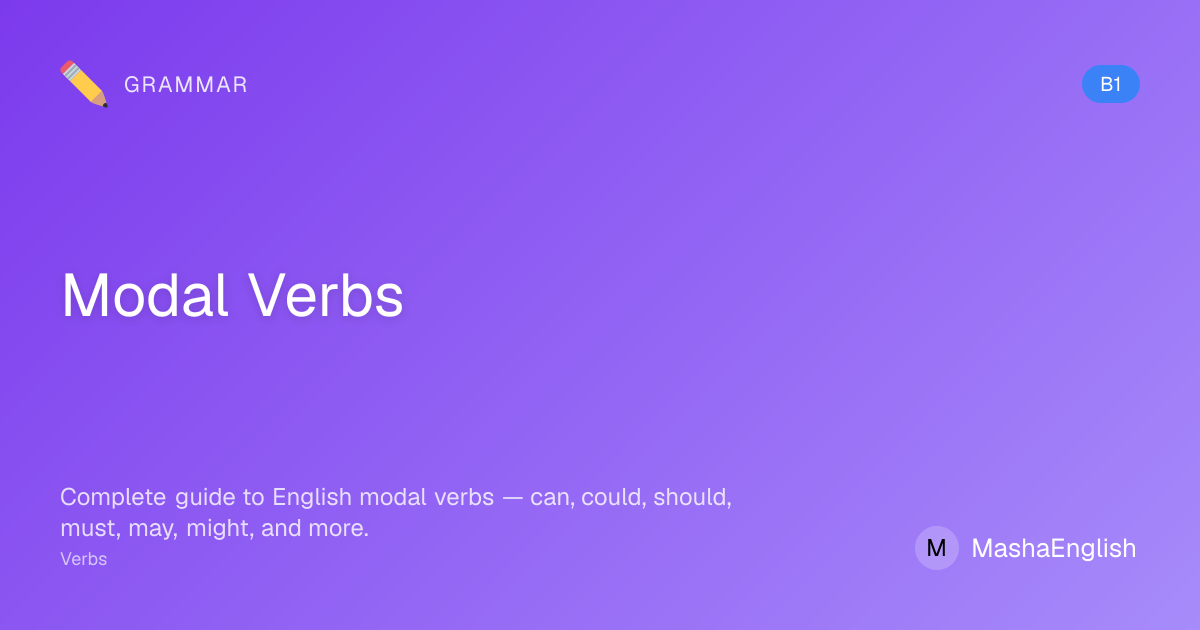 English Modal Verbs - Can, Could, Should, Must, May, Might | Learn With ...