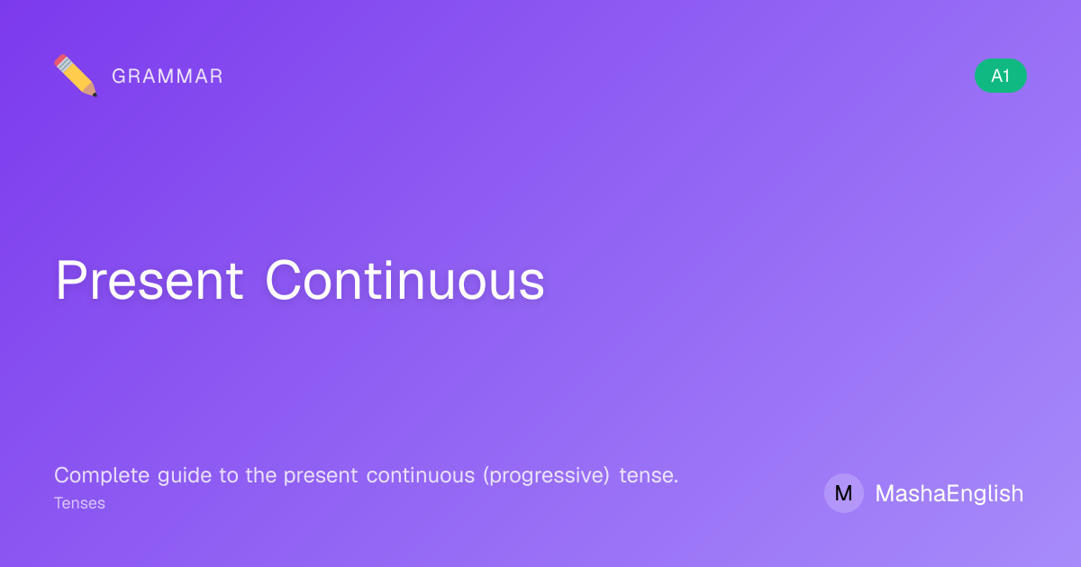 Present Continuous Tense - Complete Grammar Reference | Learn With Masha