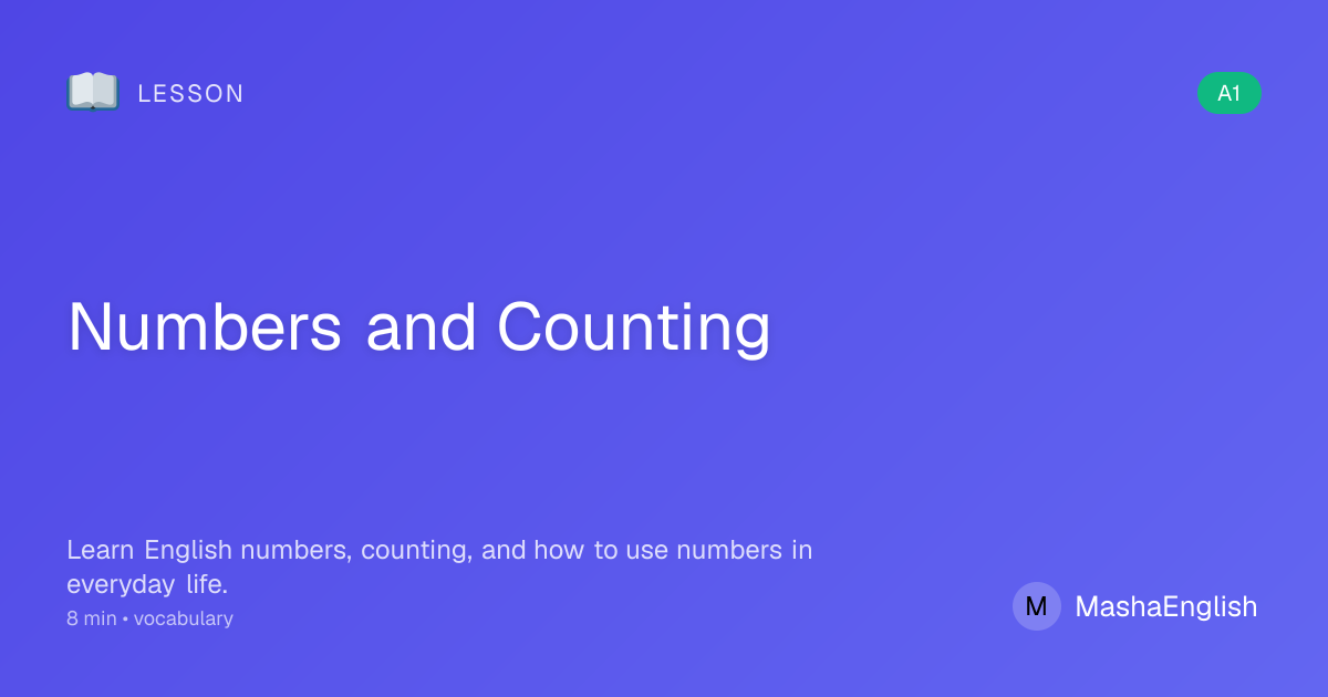 English Numbers and Counting | Beginner Vocabulary Guide | Learn With Masha